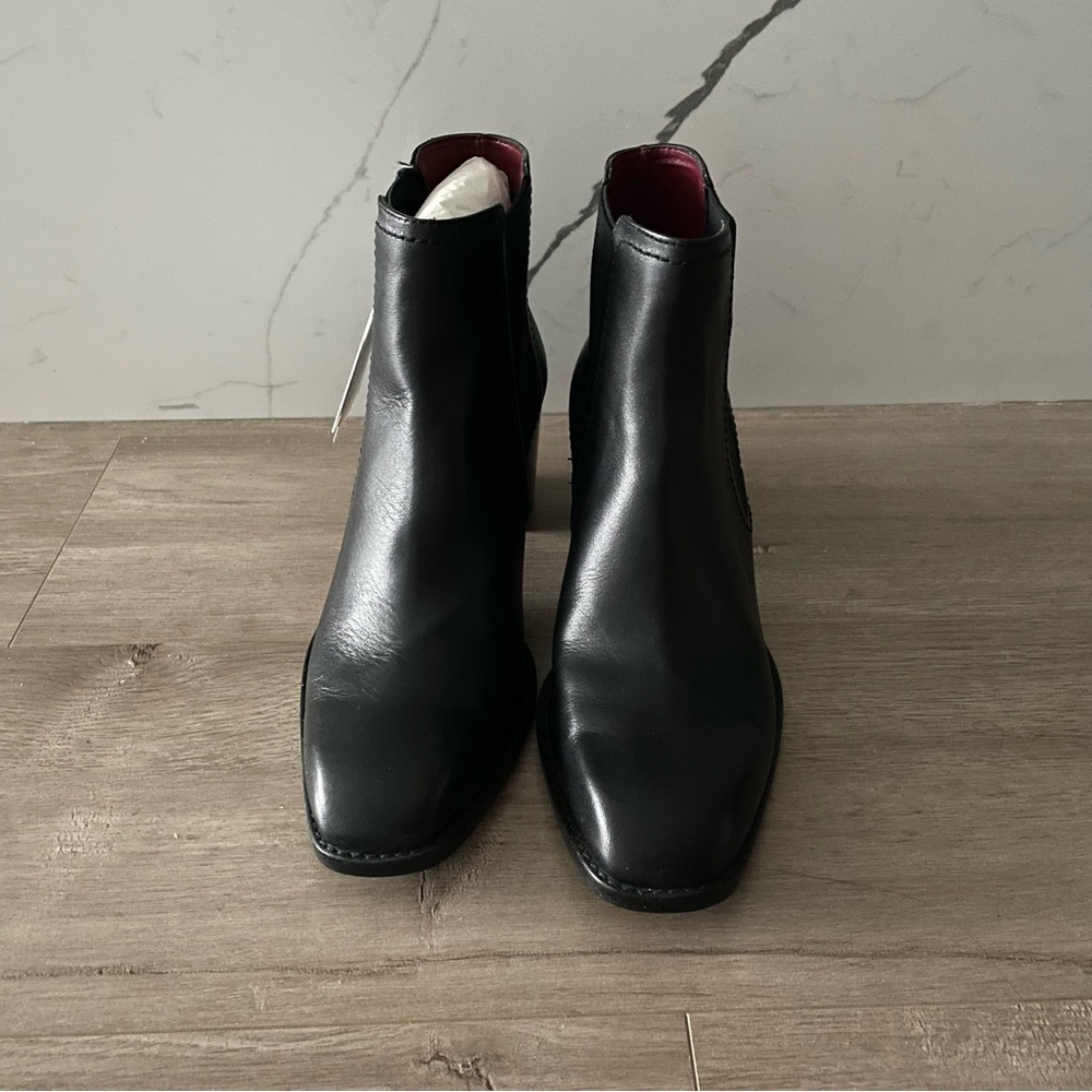 Zara Leather Heeled Ankle Boots - Picture 3 of 6